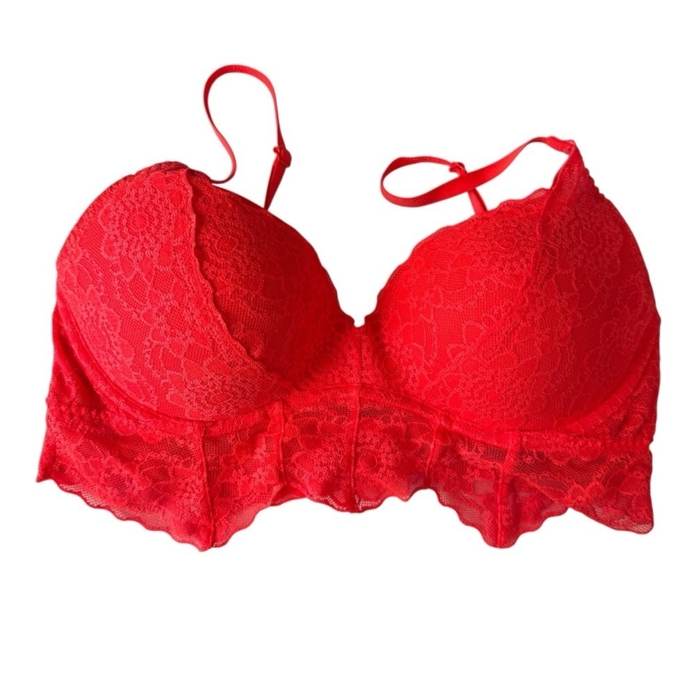 PINK Victoria's Secret Lace Bralette Red Bra